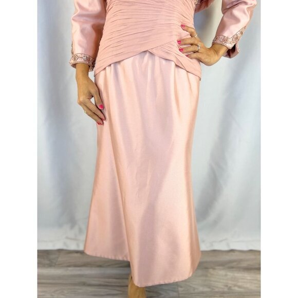 Cachet Vintage VTG Pink Tea Length Dress and Jacket Pair - Picture 4 of 14